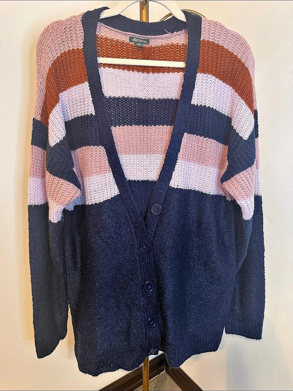 Wild Fable Striped Cardigan in Blue & Pink Size XLarge Like New